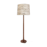 Teak floor lamp and wool lampshade Denmark 1960 1970