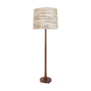 Lampadaire en teck et son abat-jour laine Danemark 1960 1970