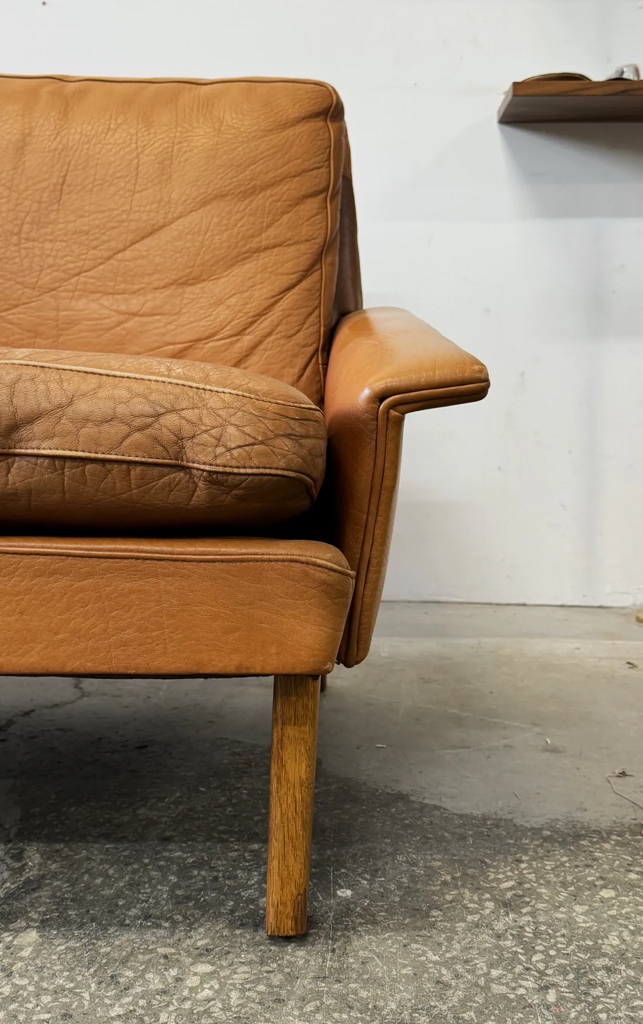 Leather sofa, Denmark, 1960s/70s, vintage, mid-century modern