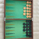 Large case of board games nineteenth era Backgammon + Checkers