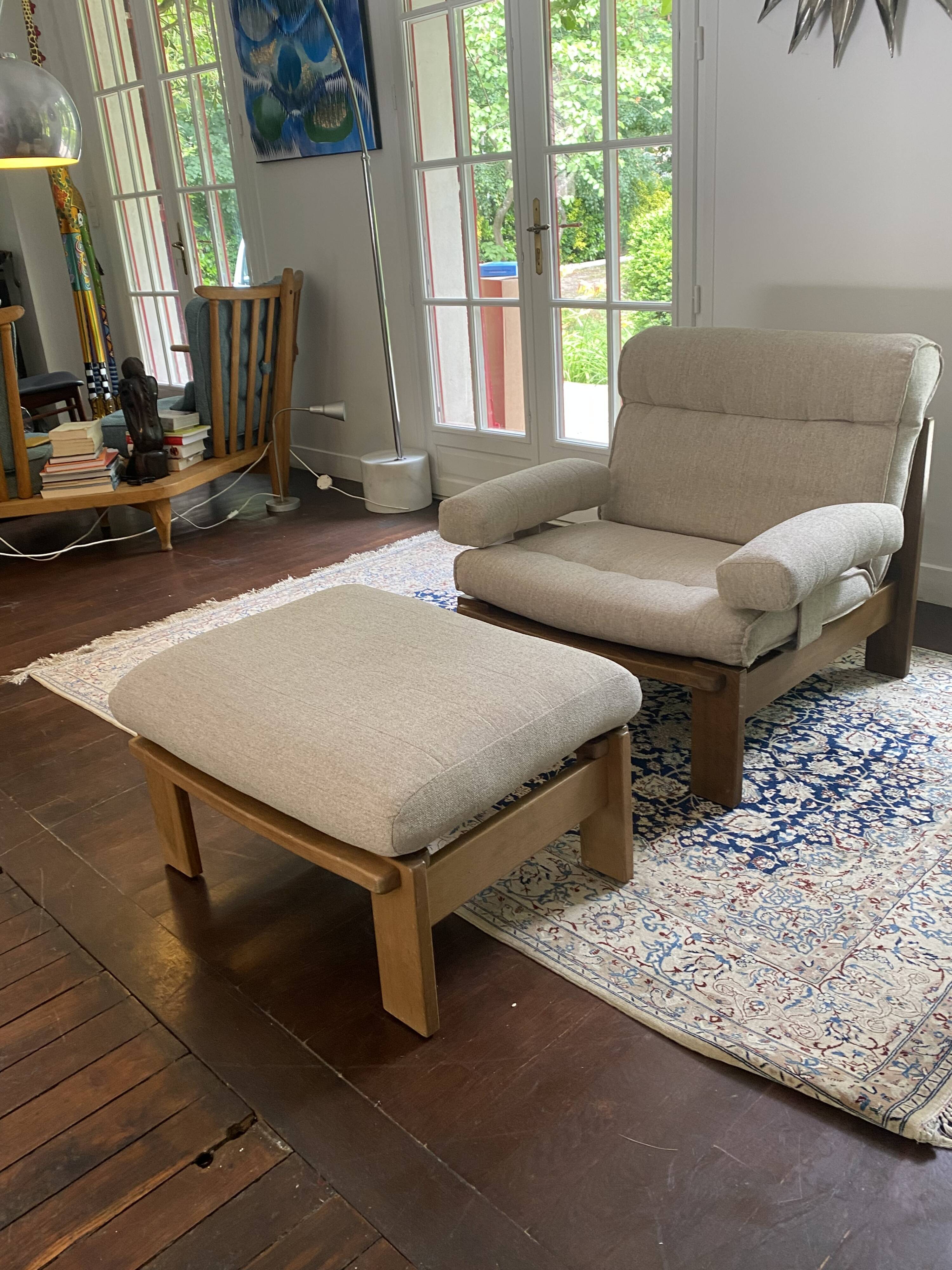 Armchair and footrest Rolf Benz, Germany, 1980s