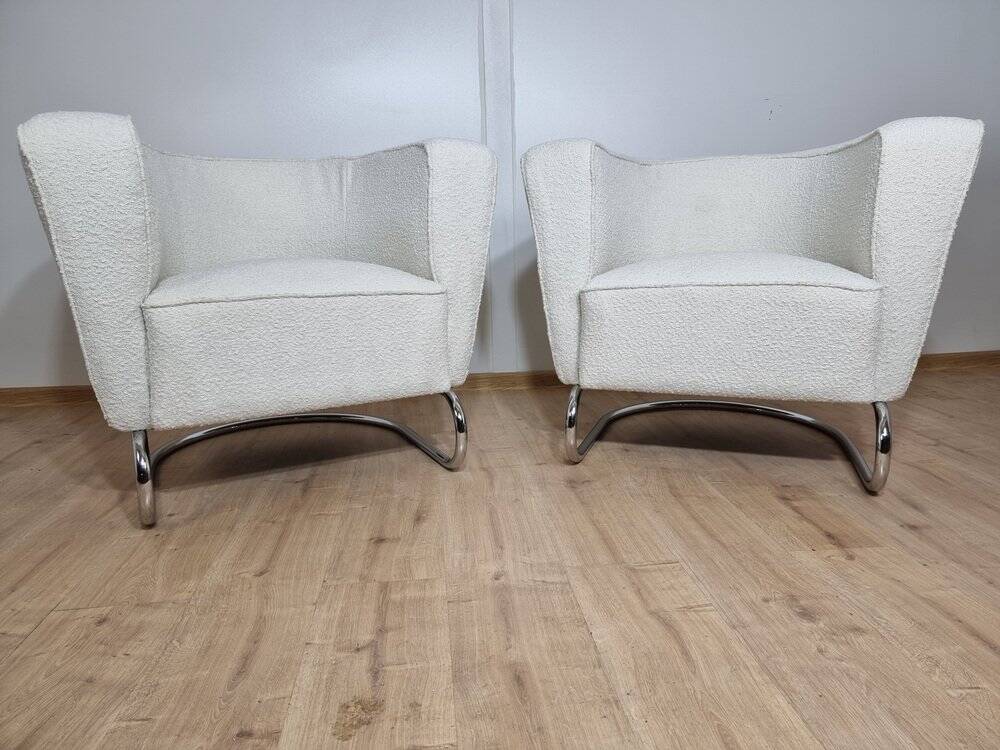 Fauteuils Chromés par Jindrich Halabala, Set de 2