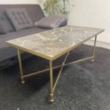 Marble effect wrought iron coffee table