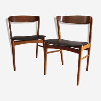 Lot de deux chaises scandinave farstrup model 206