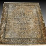 Large kashmir silk rug - india, handmade. - ✔ size: 3.95 x 2.75 metres