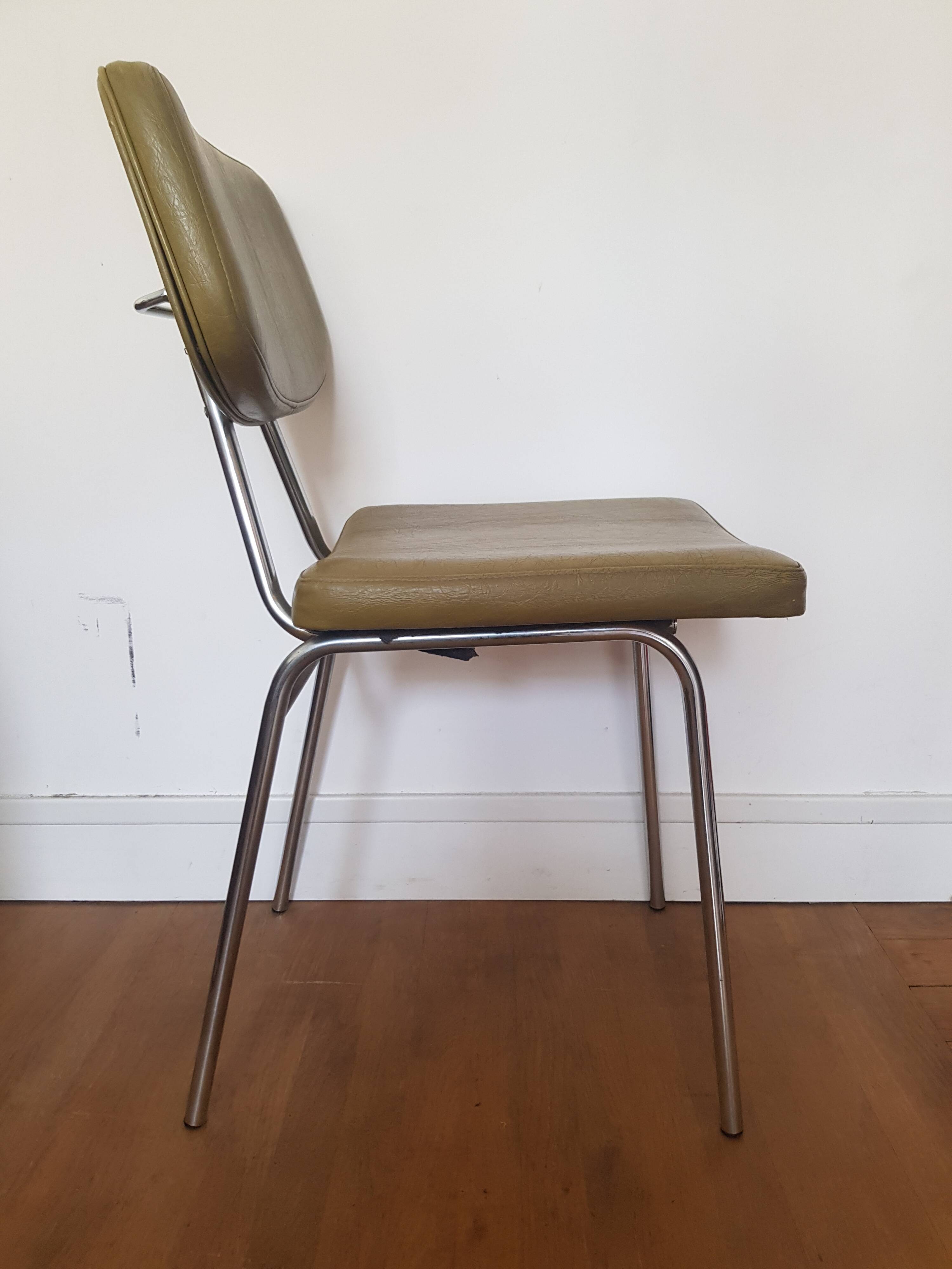Vintage Hauser metal and skai chair