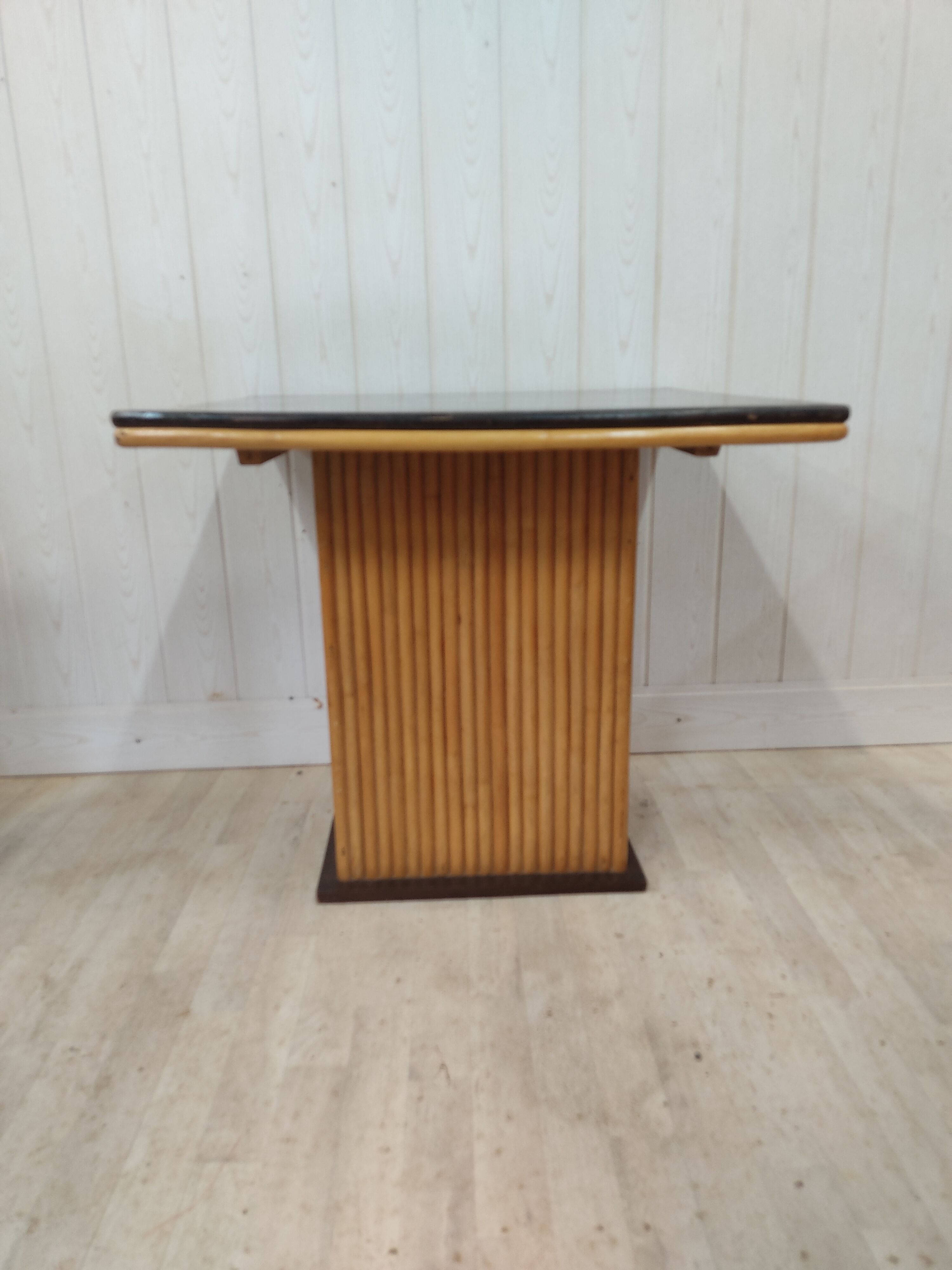 Bistro table bamboo and solid wood