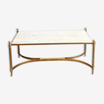 Marble and brass coffee table