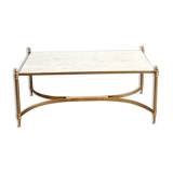 Marble and brass coffee table