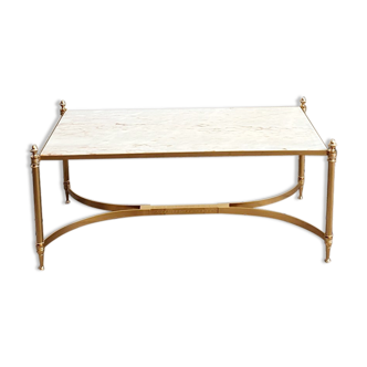 Marble and brass coffee table