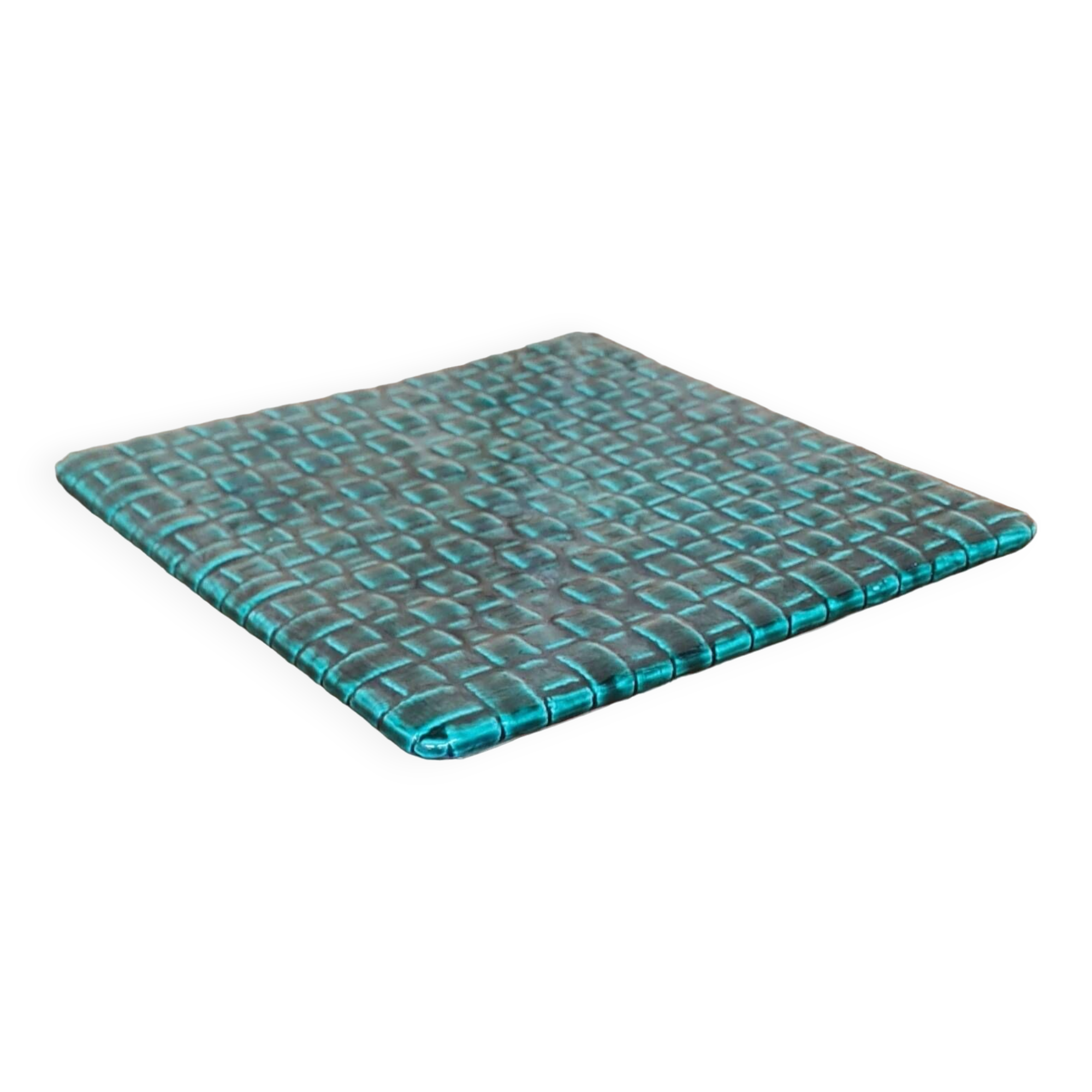 Green earthenware trivet