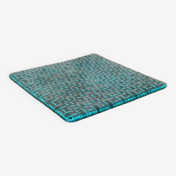 Green earthenware trivet