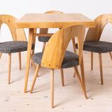Dining Table with Set of 4 Dining Chairs by Antonin Šuman, Fully Restored