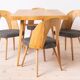 Dining table and 4 chairs by Antonin Šuman, restored.