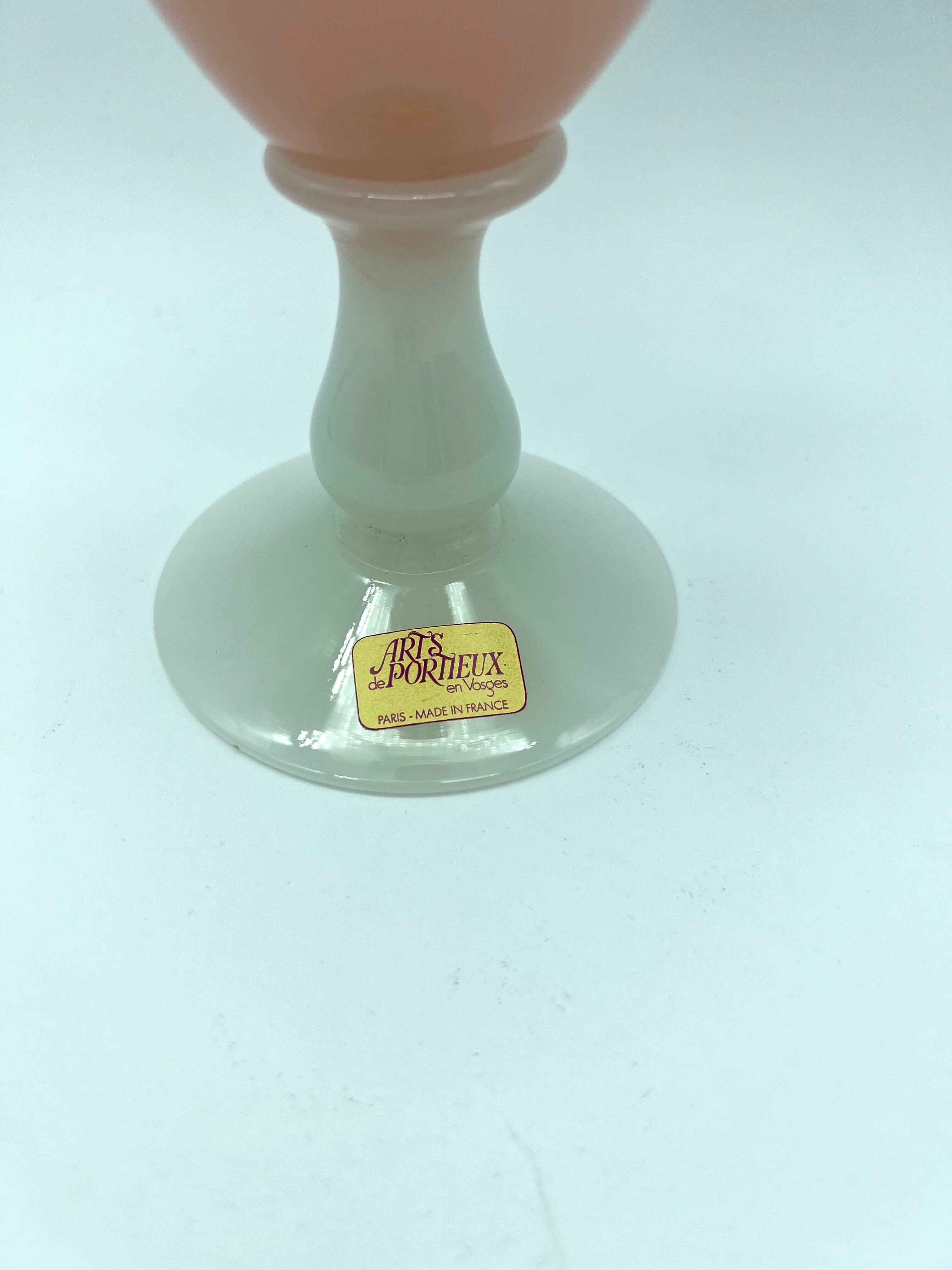 Powder pink opaline vase 31cm