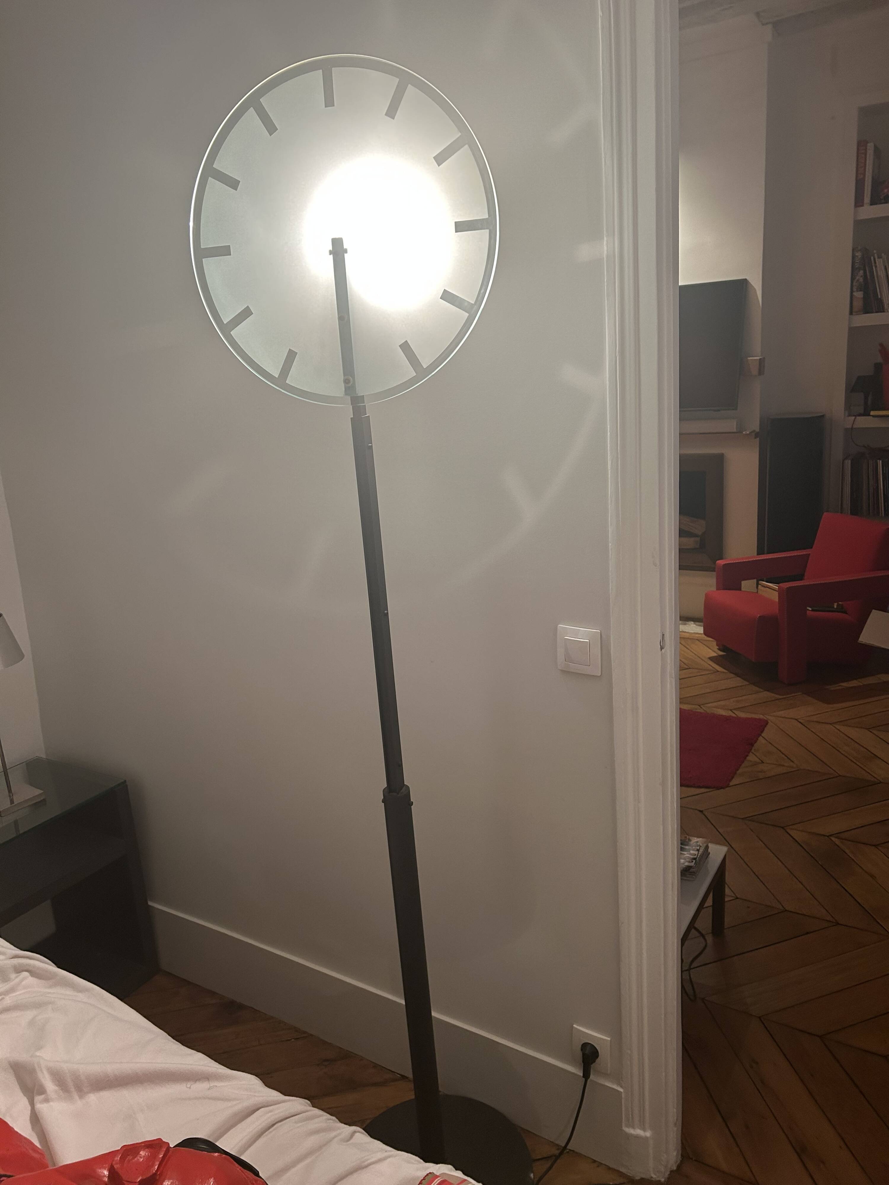 Rare designer dial lamp in cast steel