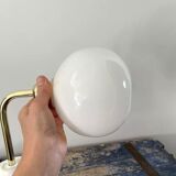 White opaline globe wall lamp