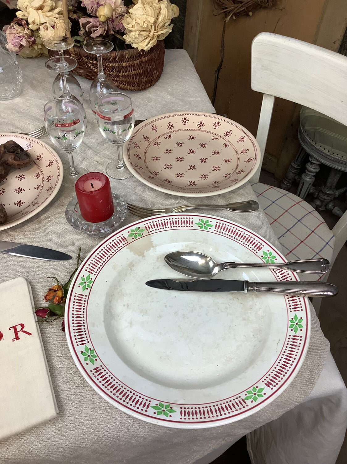 Old artisanal dish made in France Digoin