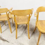 Set of 4 bistro chairs with armrests 1960