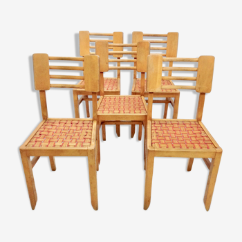 Set of 5 chairs Pierre Cruege