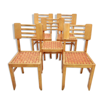 Set of 5 chairs Pierre Cruege