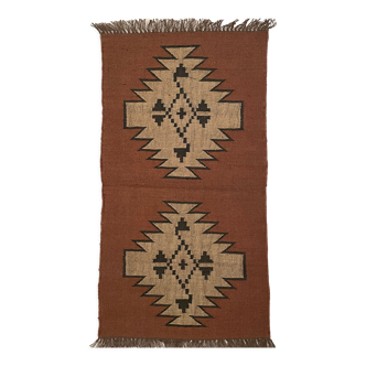 2.5 x 5 Jute Handwoven Kilim Runner  Rug, Kilim Carpet, Floor Carpet  75 x 150 cm.