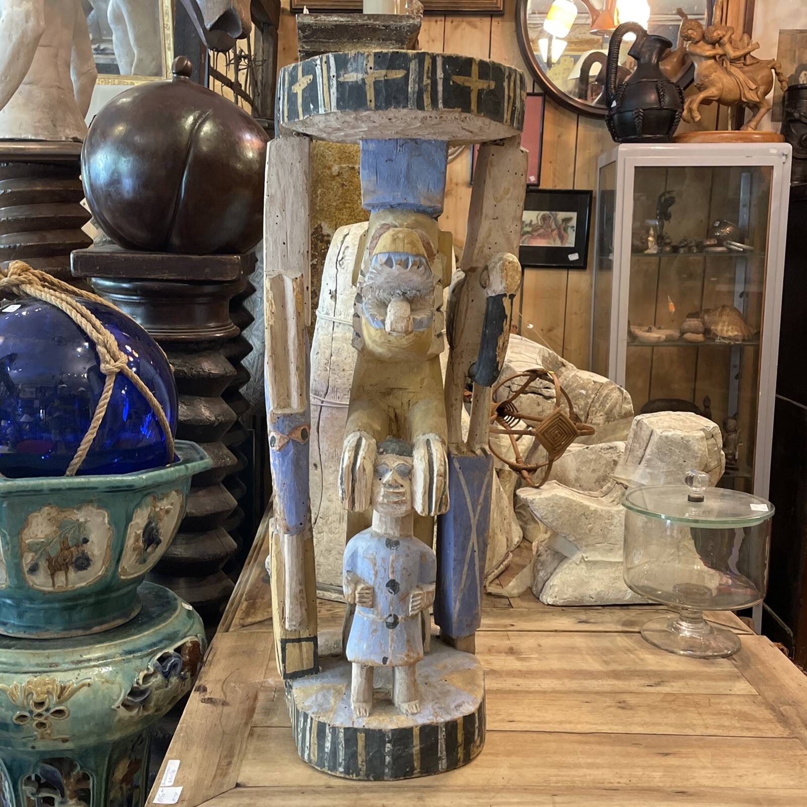 Carved totem pole 1940