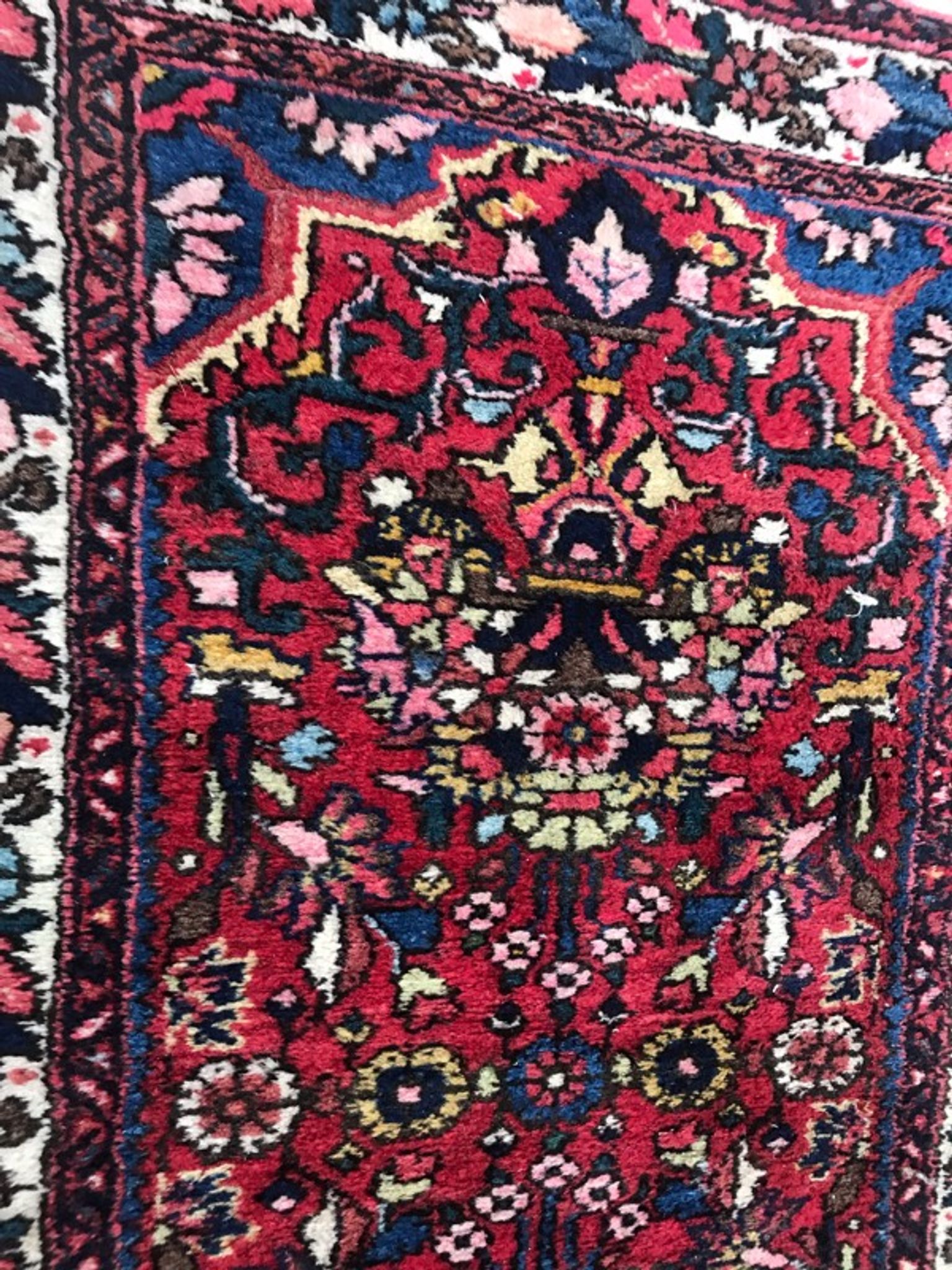 Vintage handmade persian hamadan rug