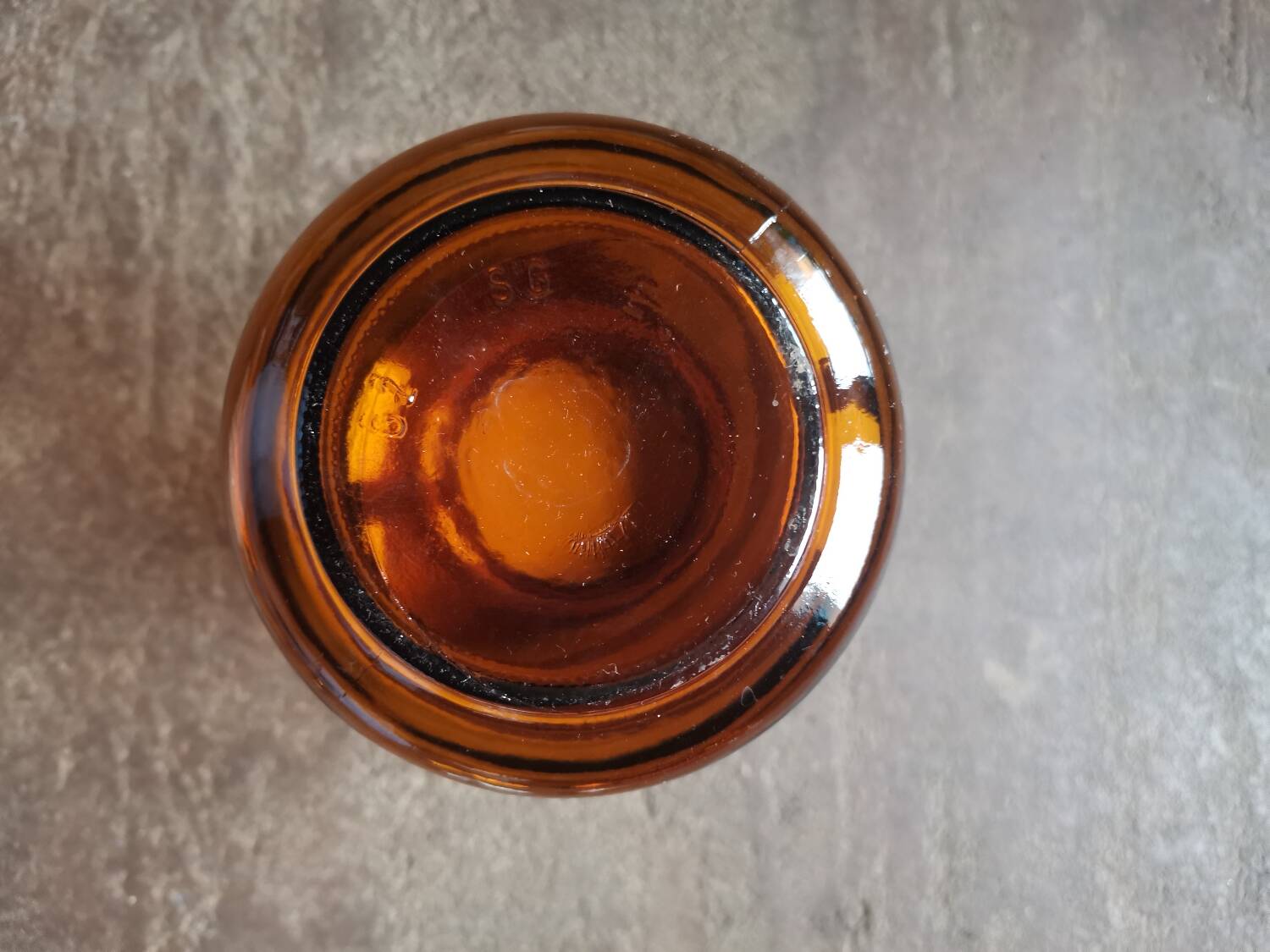 Vintage amber glass jar with yellow lid nescafe SNBP