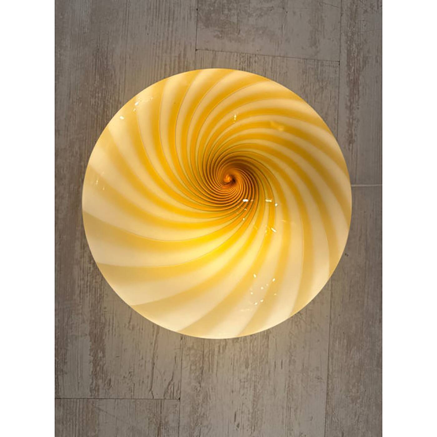 Italian Milky-White and Green Swirls Murano Glass Flush Mount or Wall Sconc