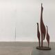 Mid-century metal crane bird sculpture