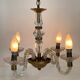 Vintage 1950s glass and brass suspension light