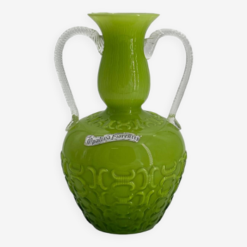 Vase verre vintage Opalina Fiorantina