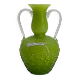 Vintage Opalina Fiorantina glass vase