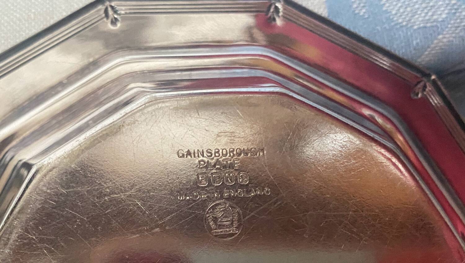Gainsborough stamped silver plated butter dish