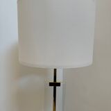 Plexi and gold metal floor lamp, 1970s