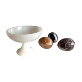 Alabaster cup and 3 eggs