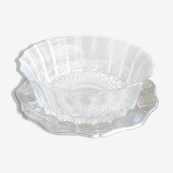 Crystal ravier on silver metal presentation plate