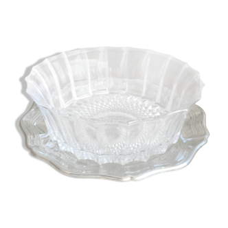 Crystal ravier on silver metal presentation plate