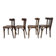 Set of 4 antique Thonet curved wood bistro chairs
