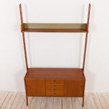 Ergo Wall Unit in teak with floating sideboard and a shelf by J. Texmon for Blindheim Møbelfabrikk