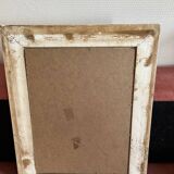 Miroir en bois couleur ivoire effet vieilli