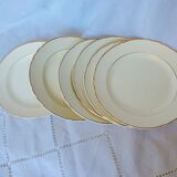 Set of 6 flat plates from the Salins manufacture