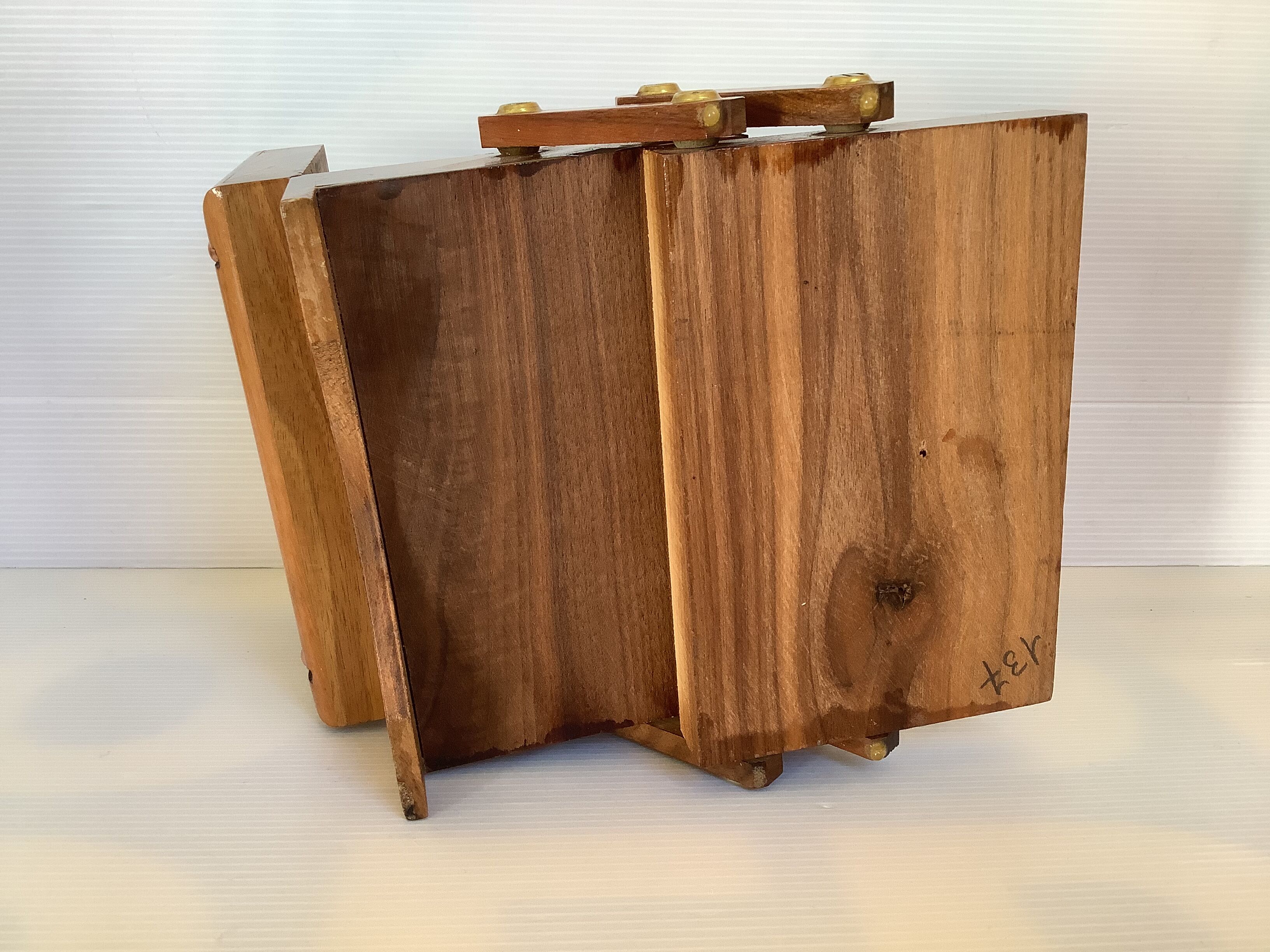 Old wooden cigarette box and ashtray