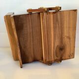 Old wooden cigarette box and ashtray