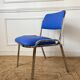 Metal and blue imitation leather chair 1970