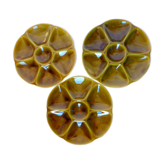 3 vintage Gien porcelain oyster plates 2106173