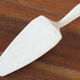Dish + pie shovel in earthenware Sarreguemines green, cream and gold 1950