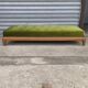 1920s velvet and oak bench