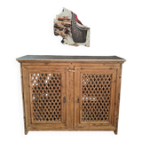 Antique solid pine sideboard with zinc top.